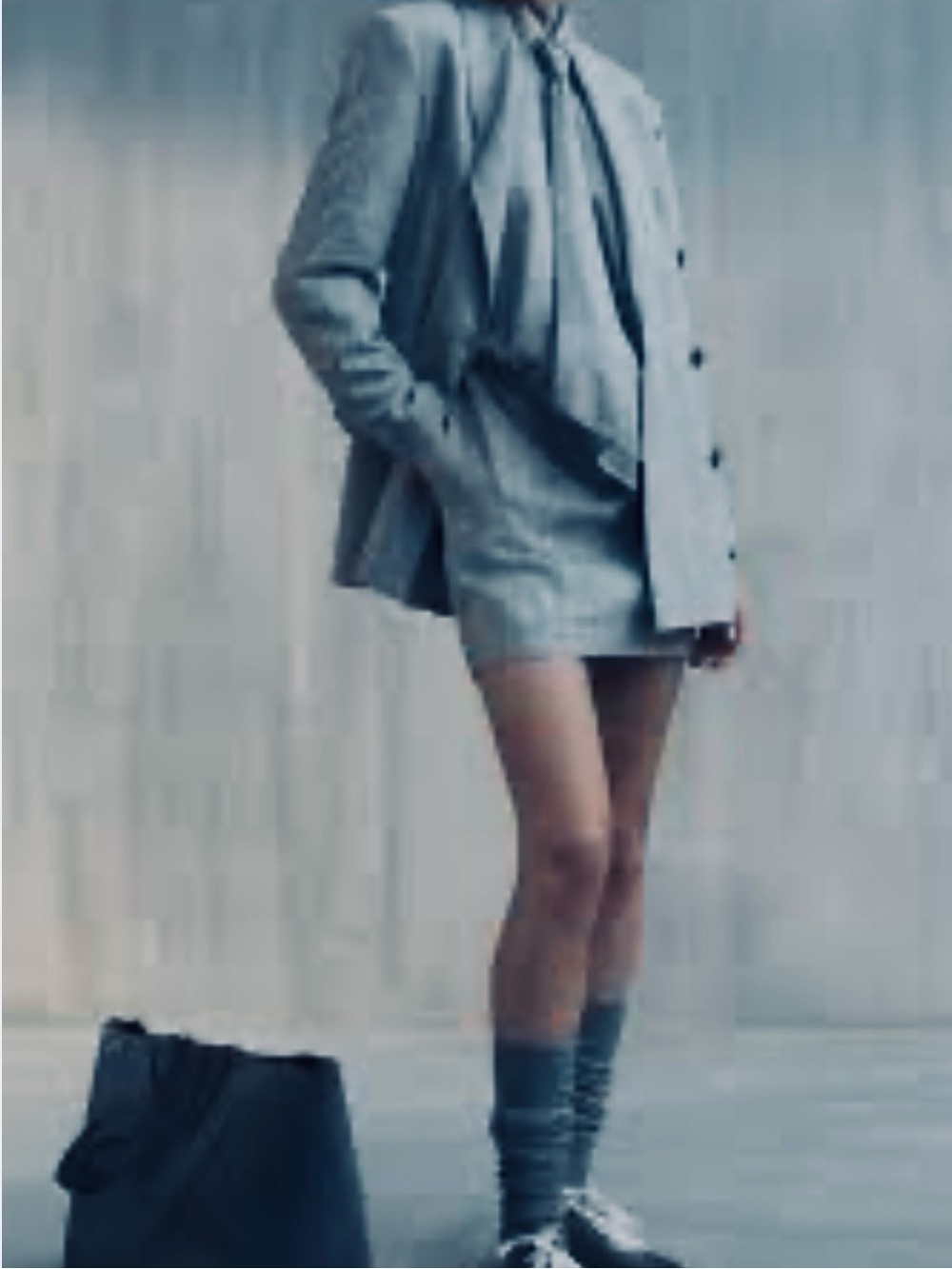 Brunello Cucinelli Gray Cotton-Blend Pleated Utility Mini Skirt US 6 IT 42